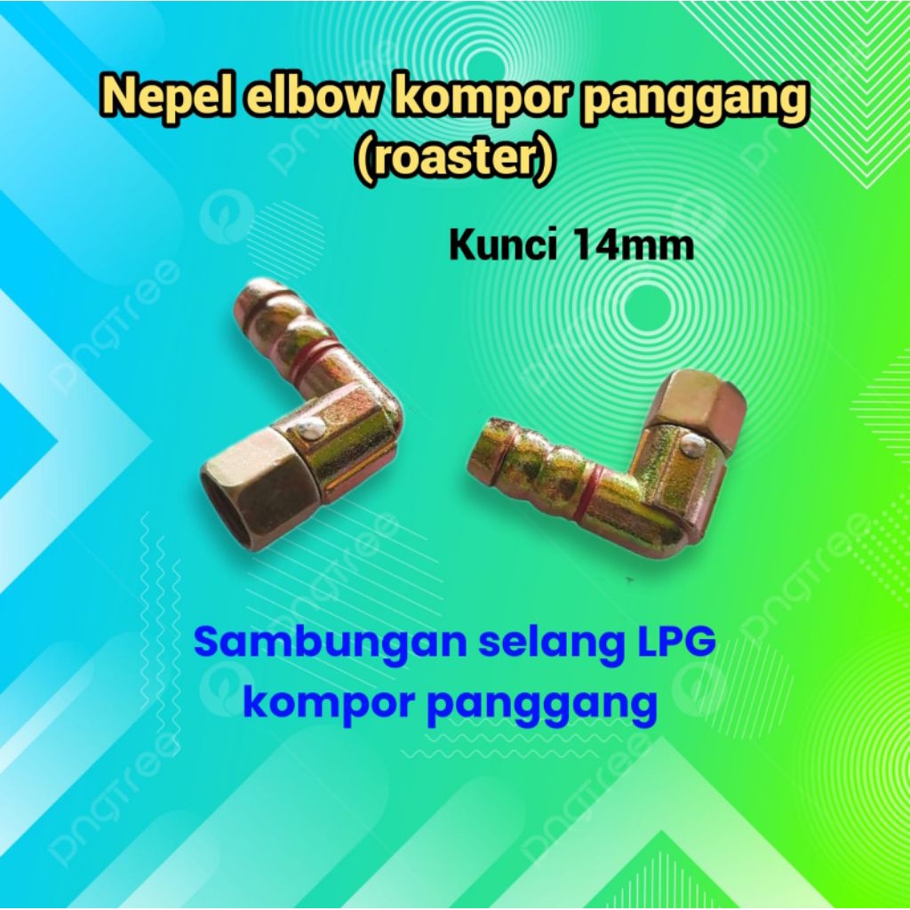 nepel kompor panggang sosis roaster elbow kenee selang gas elpiji