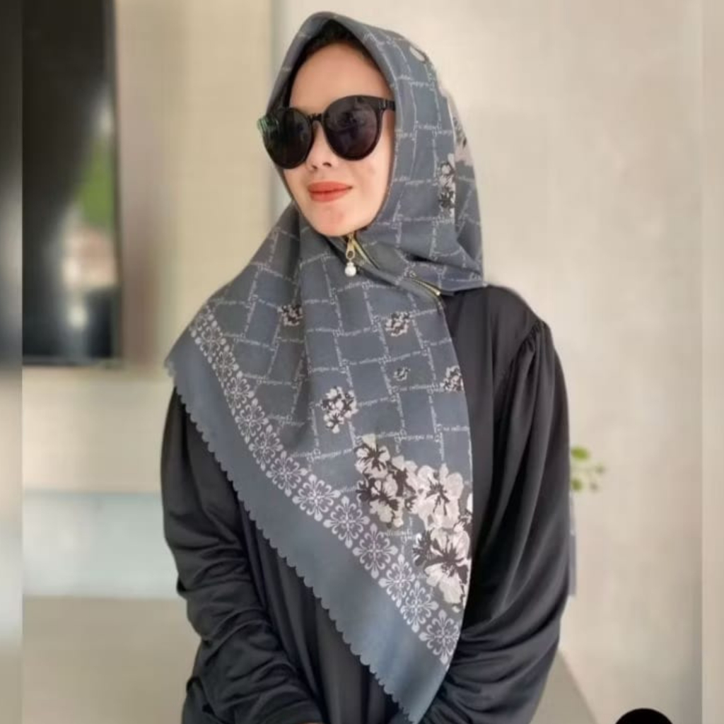 HIJA HIJAB SEGI EMPAT MODEL RESLETING ZIPPER TERMURAH