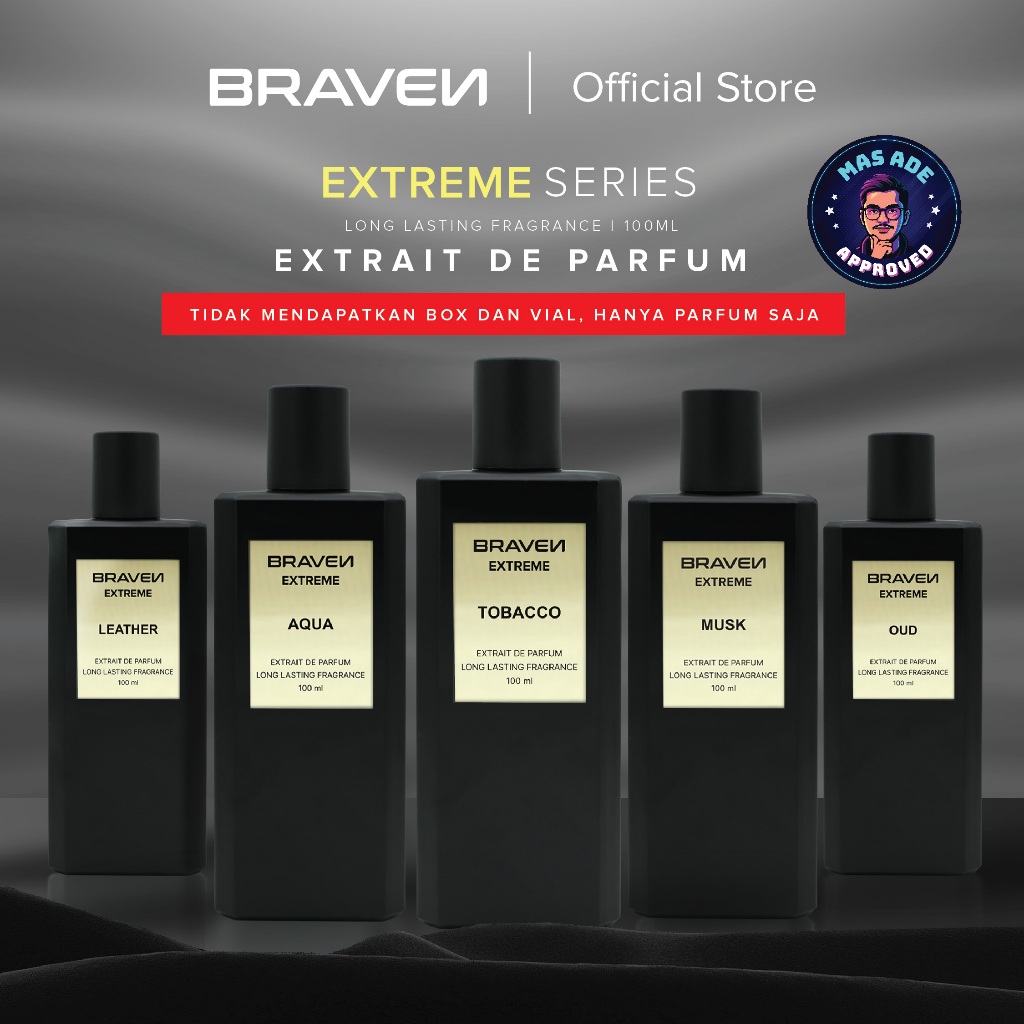 Braven Extreme Series Extrait De Parfum 100ML - Parfum Pria Wangi Tahan Lama - Long Lasting - Extrai
