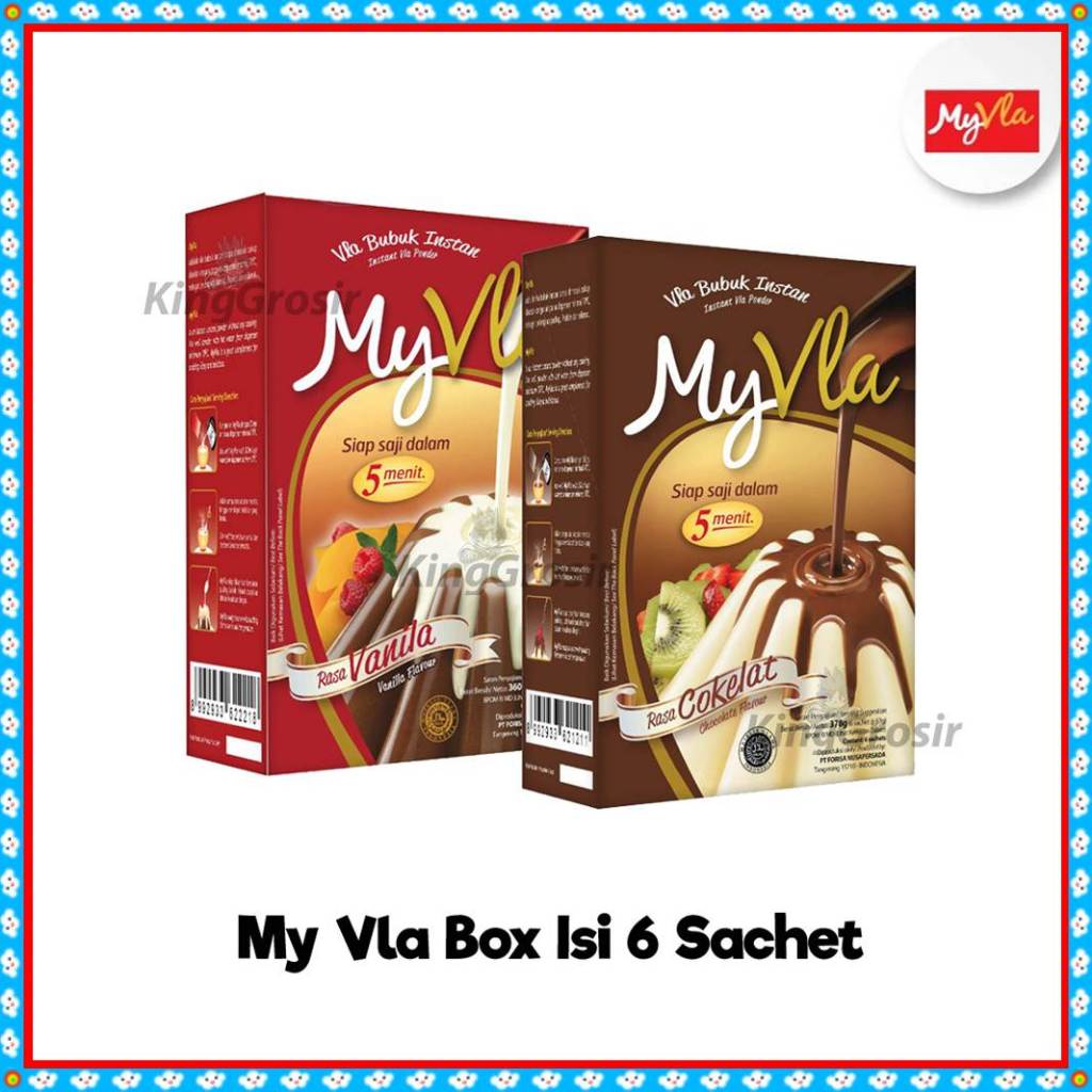 

MyVla 1 BOX Isi 6 Sachet / Vla untuk Puding / My Vla Bubuk Instan