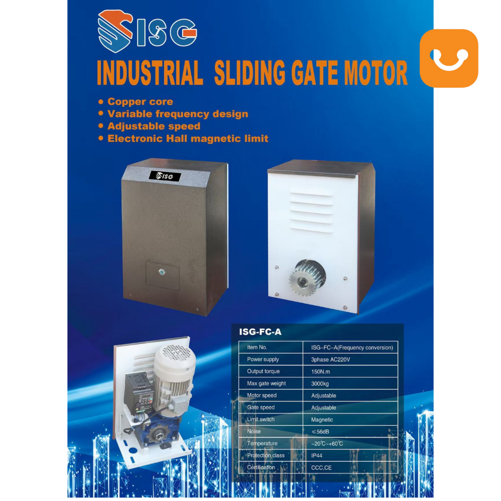 ISG AUTOMATIC SLIDING GATE MESIN BUKA TUTUP PINTU GERBANG KAPASITAS 3000 KG DENGAN REMOTE CONTROL MU