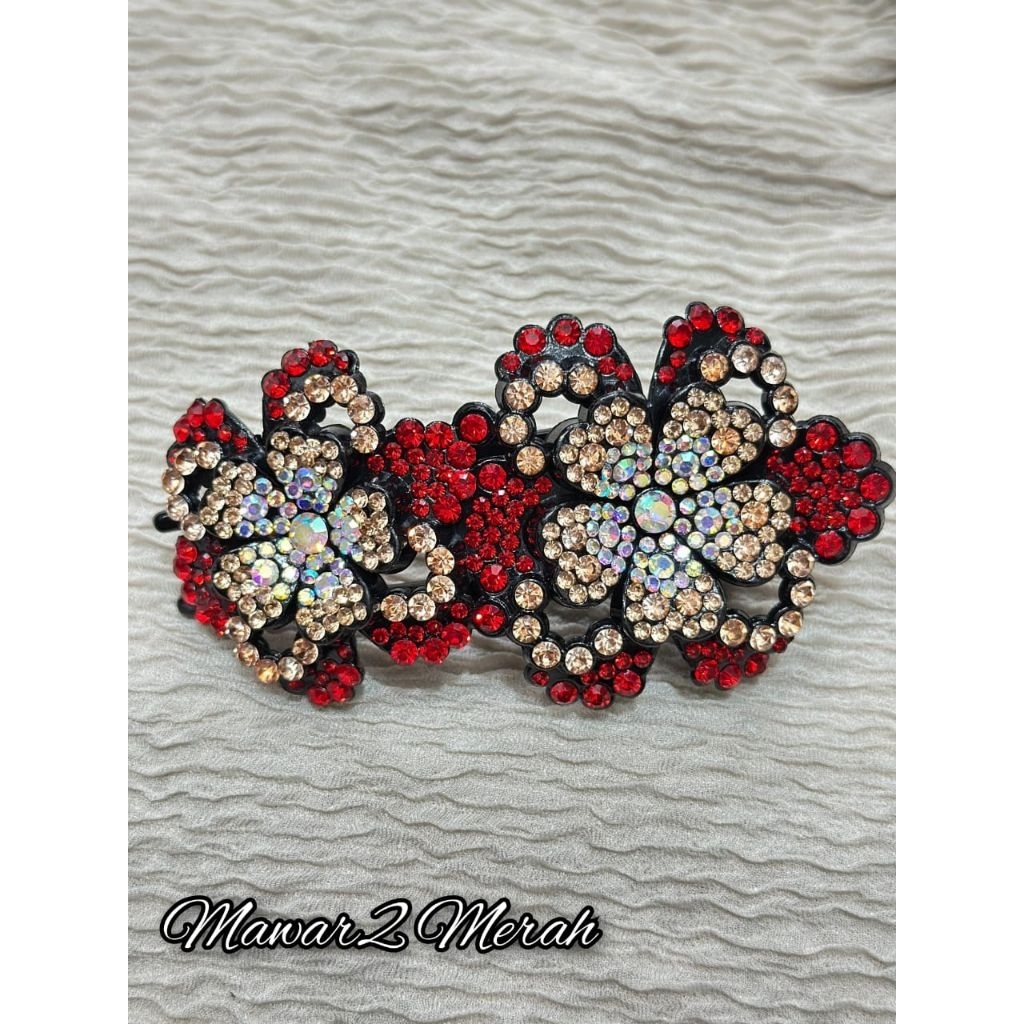 Jepit Rambut Korea Sanggul Wanita Double Bunga Mawar