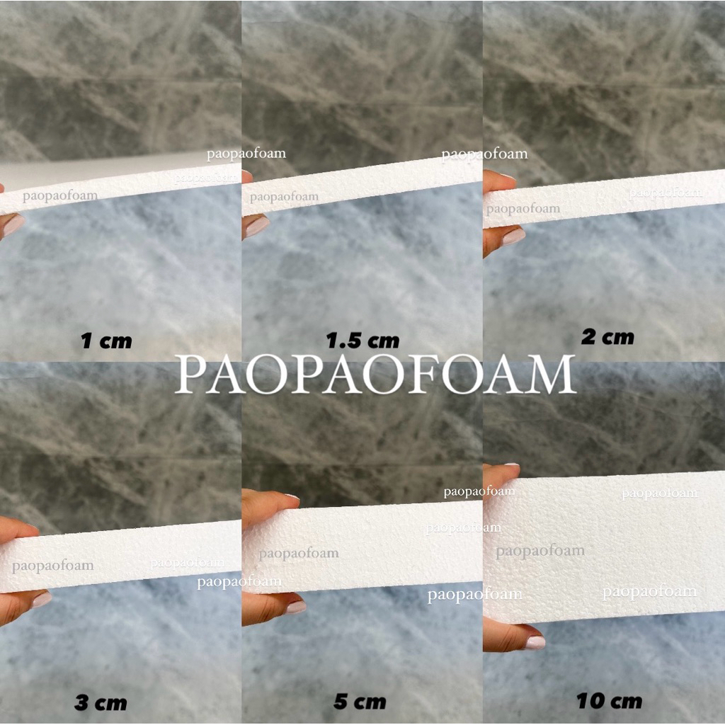 

(paopaofoam) Styrofoam Lembaran Gabus Lembaran Sterofoam lembaran 50x100cm berbagai macam ketebalan / Gabus Dekor