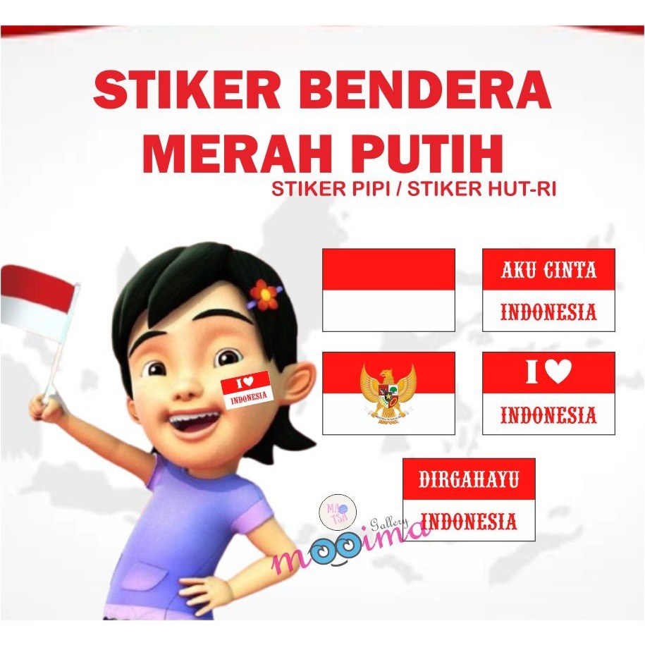 

stiker pipi bendera merah putih indonesia 17 agustus