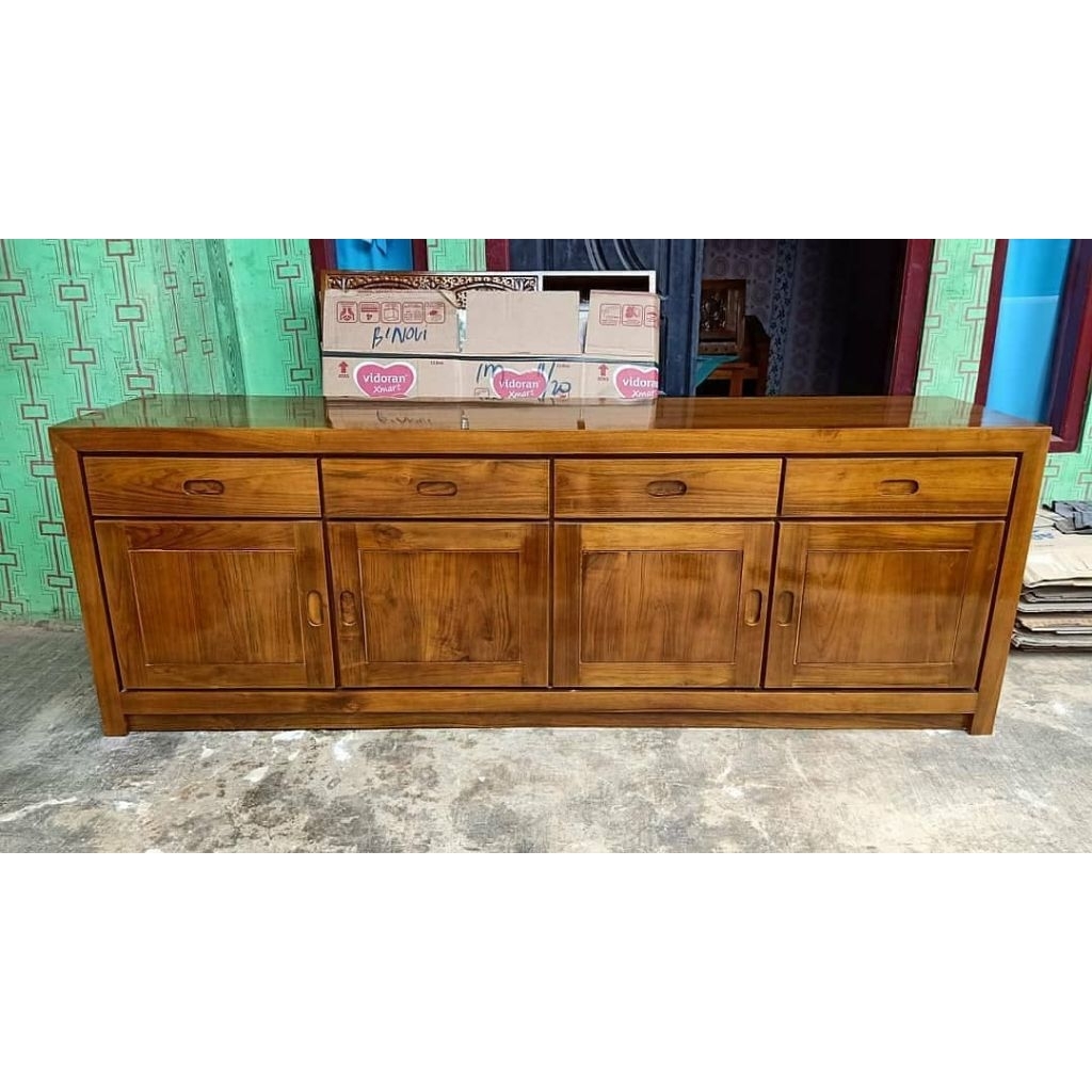 Bufet Meja Tv Kayu Jati / Meja Tv Kayu Jati