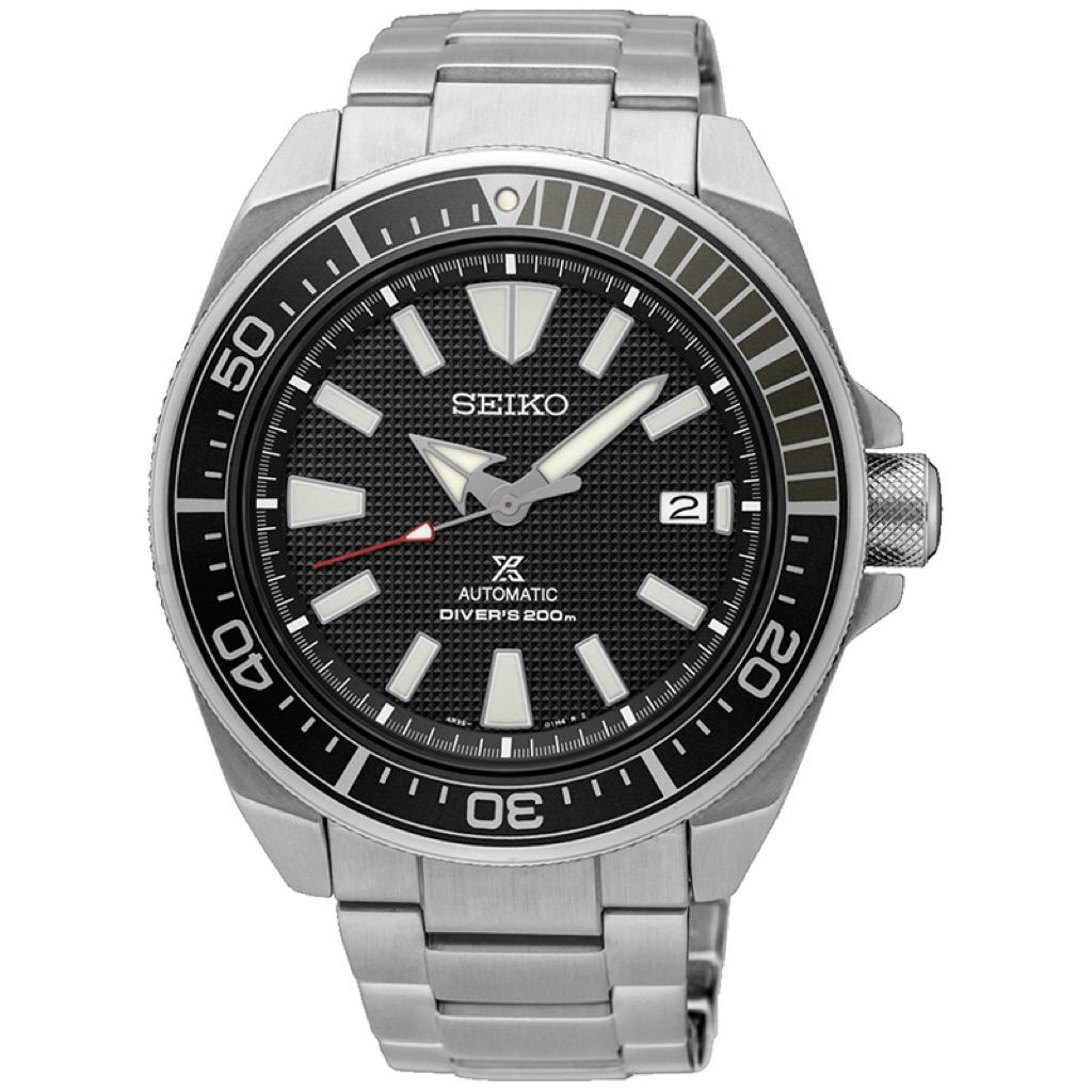 Jam Tangan Pria Seiko Prospex Samurai SRPF03K1 Automatic Diver Scuba 200M Black Dial Silver Stainles