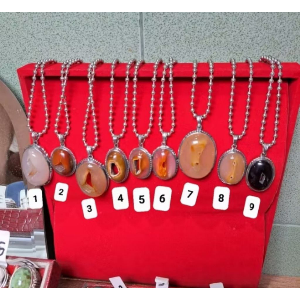 CO Liontin Batu Akik Combong Natural Alam