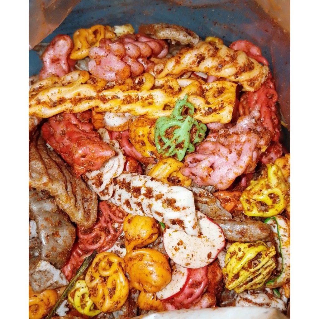 

kerupuk seblak hot mix | seblak kering pedas | seblak bantet pedas