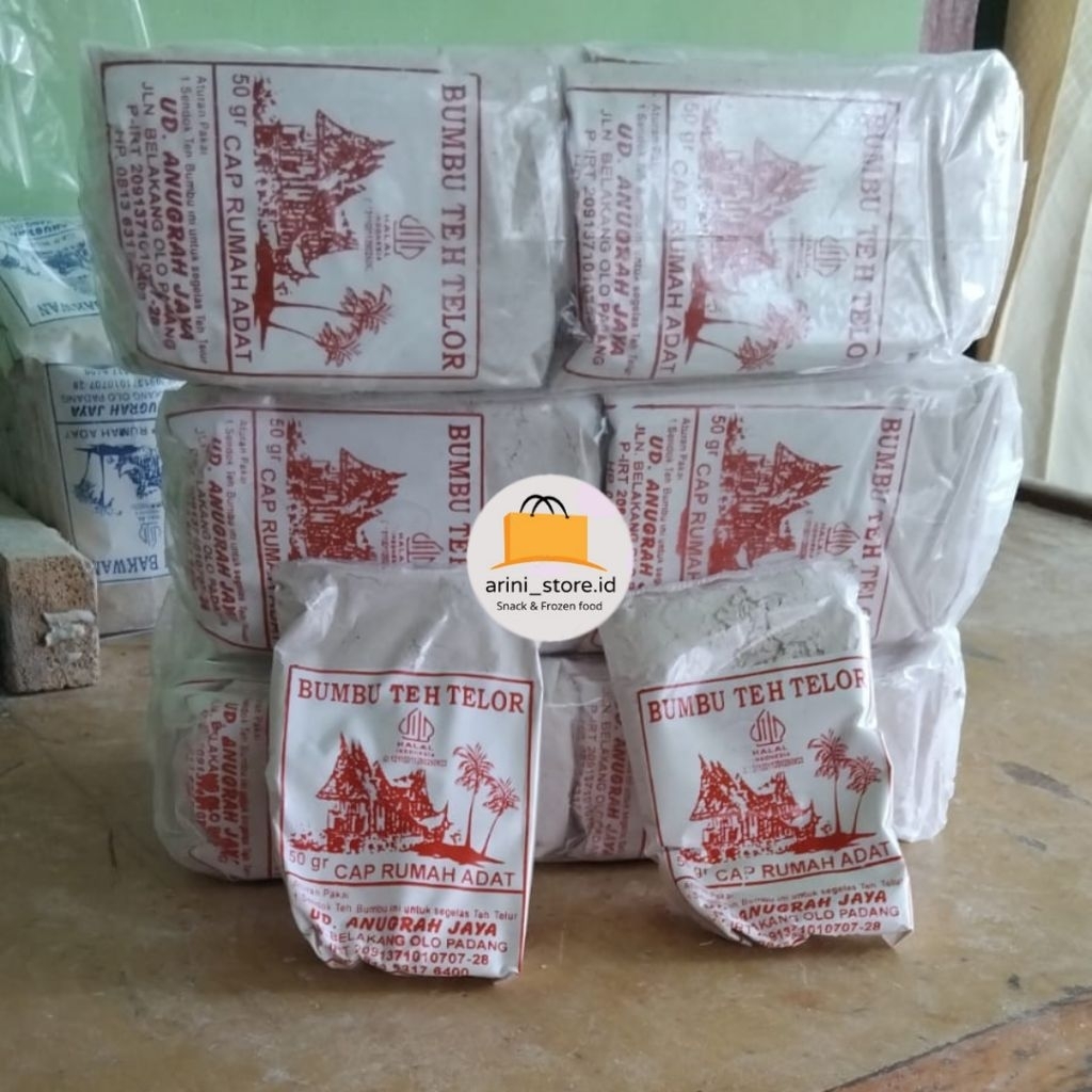 

(1 pack = 20pcs) Bumbu Teh Telur/Teh Talua Cap Rumah Adat - Bubuk BahanMinum Serbuk Campuran Minuman Egg Tea Powder Drink