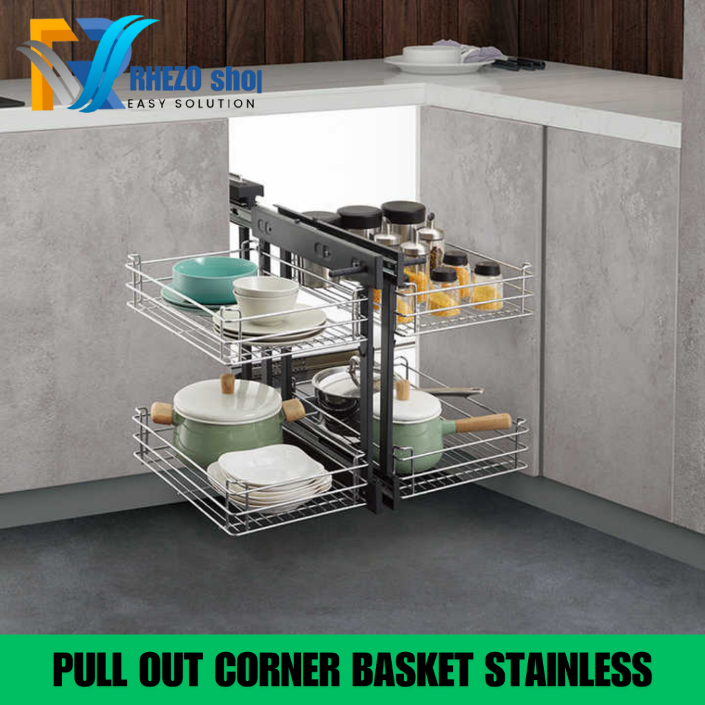rak sudut corner basket |rak sudut dapur kabinet kitchen