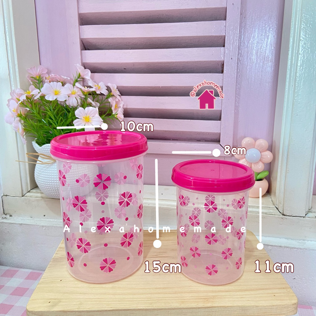 TOPLES BUNGA MAGENTA / toples permen / toples kacang / toples snack