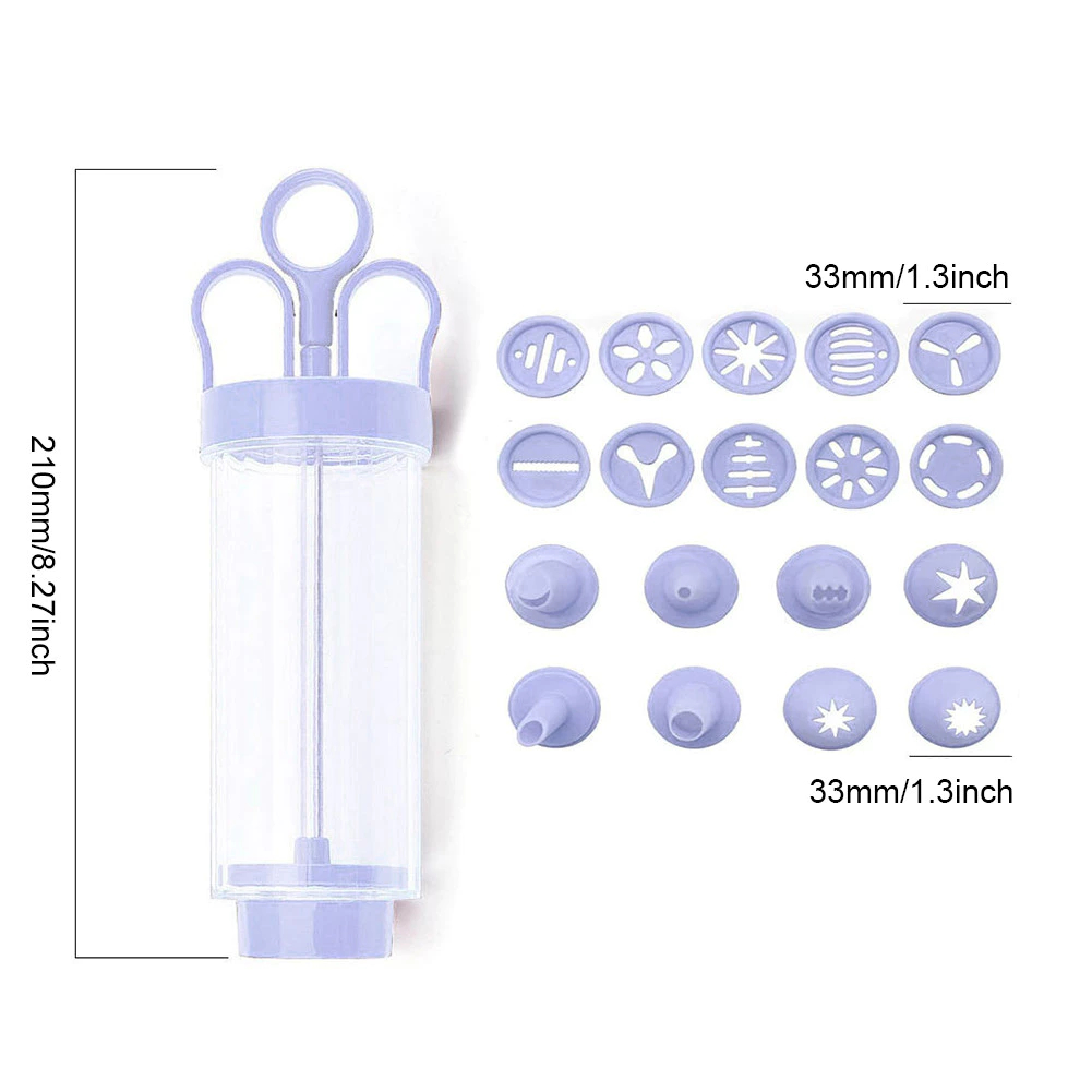 Alat Hias Kue Cetakan Kue Kering Biskuit Krim Motif Bunga Cake Decoration Set 19 In 1