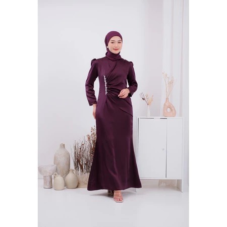 ADIVA DRESS SILK ARMANY POLOS SIMPLE DRESS PESTA DRESS KONDANGAN DRESS BRIDESMAID SERAGAMAN KELUARGA