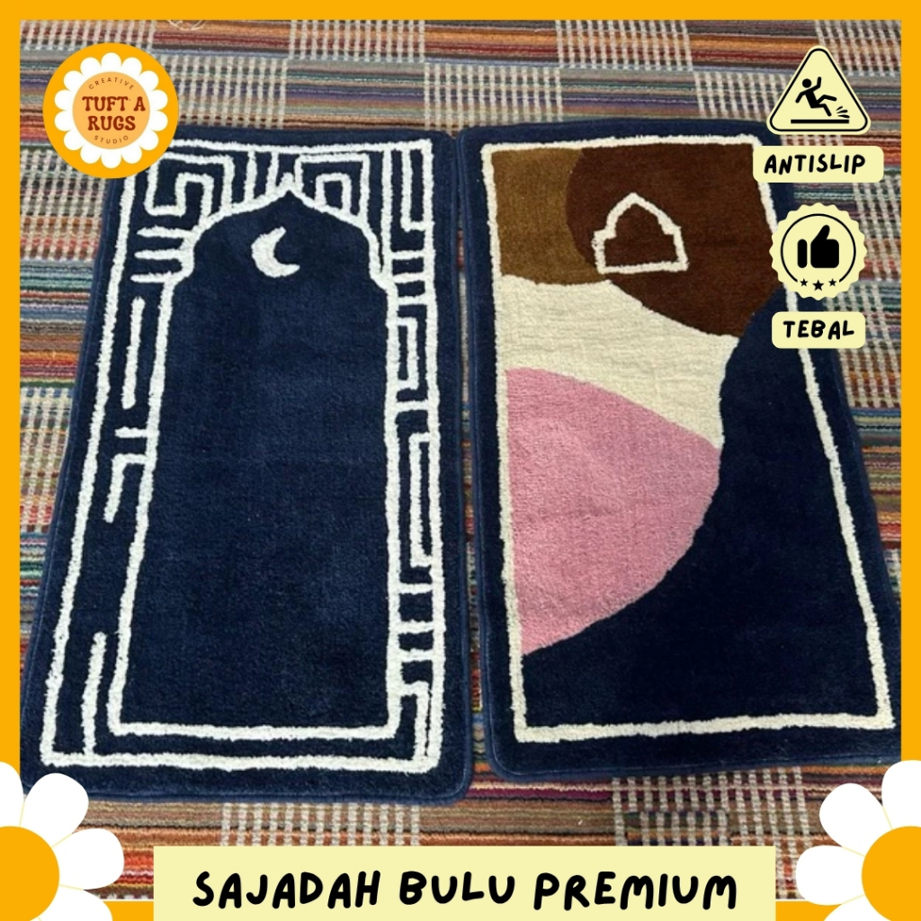 Sajadah Bulu Premium Tebal & Halus | Anti Slip | Nyaman & Adem untuk Sholat Bisa Custom Nama Lembut 