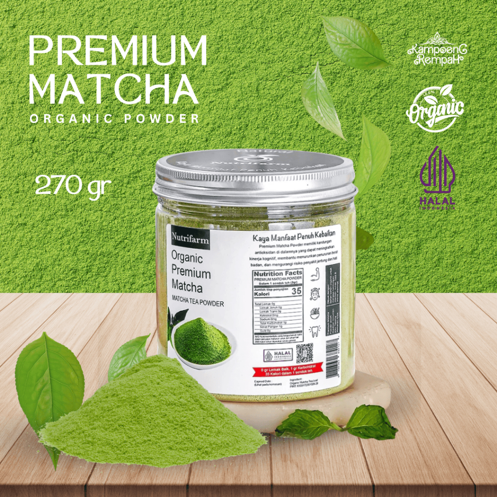 

Premium Matcha Powder Nutrifarm Minuman matcha bubuk 270gr