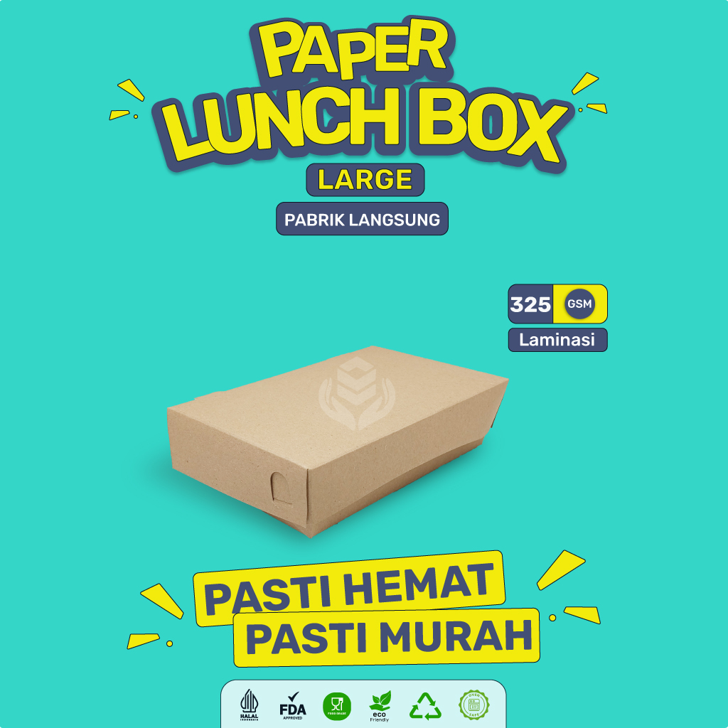 Paper Lunch Box Large Tebal 325 Gsm Lunch Box Paper (LB2K4-18X11X5)