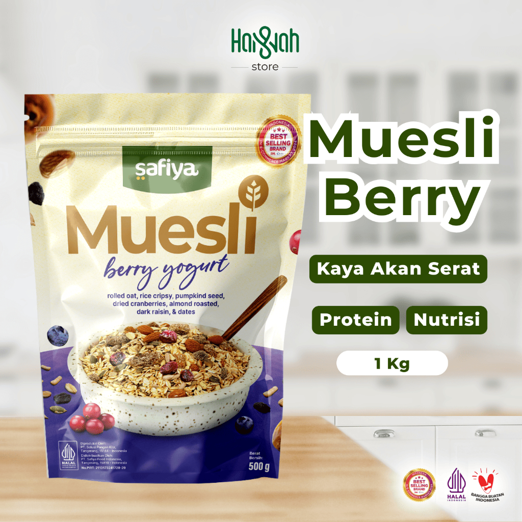 

Techaddict Store Muesli Berry Yogurt Safiya 1 Kg Sereal Oatmeal With Almond Pum