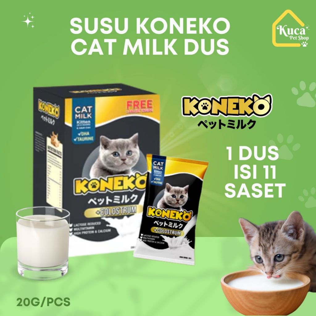 Susu Kucing Koneko Dus Isi 11pcs Cat Milk Koneko Susu Kucing Rendah Laktosa Susu Kucing Kitten Dus