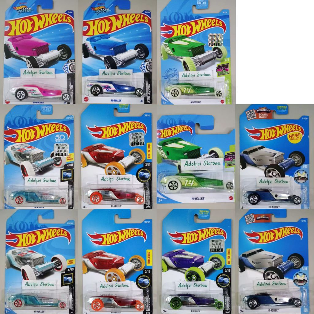 hotwheels hot wheels hi-roller hi roller factory sealed best for track stars hw glow racers x-raycer
