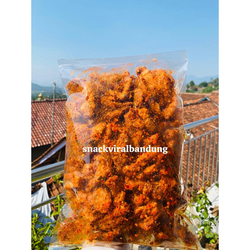 

kulit ayam crispy pedas daun jeruk kemasan 1kg 250gram 500gram