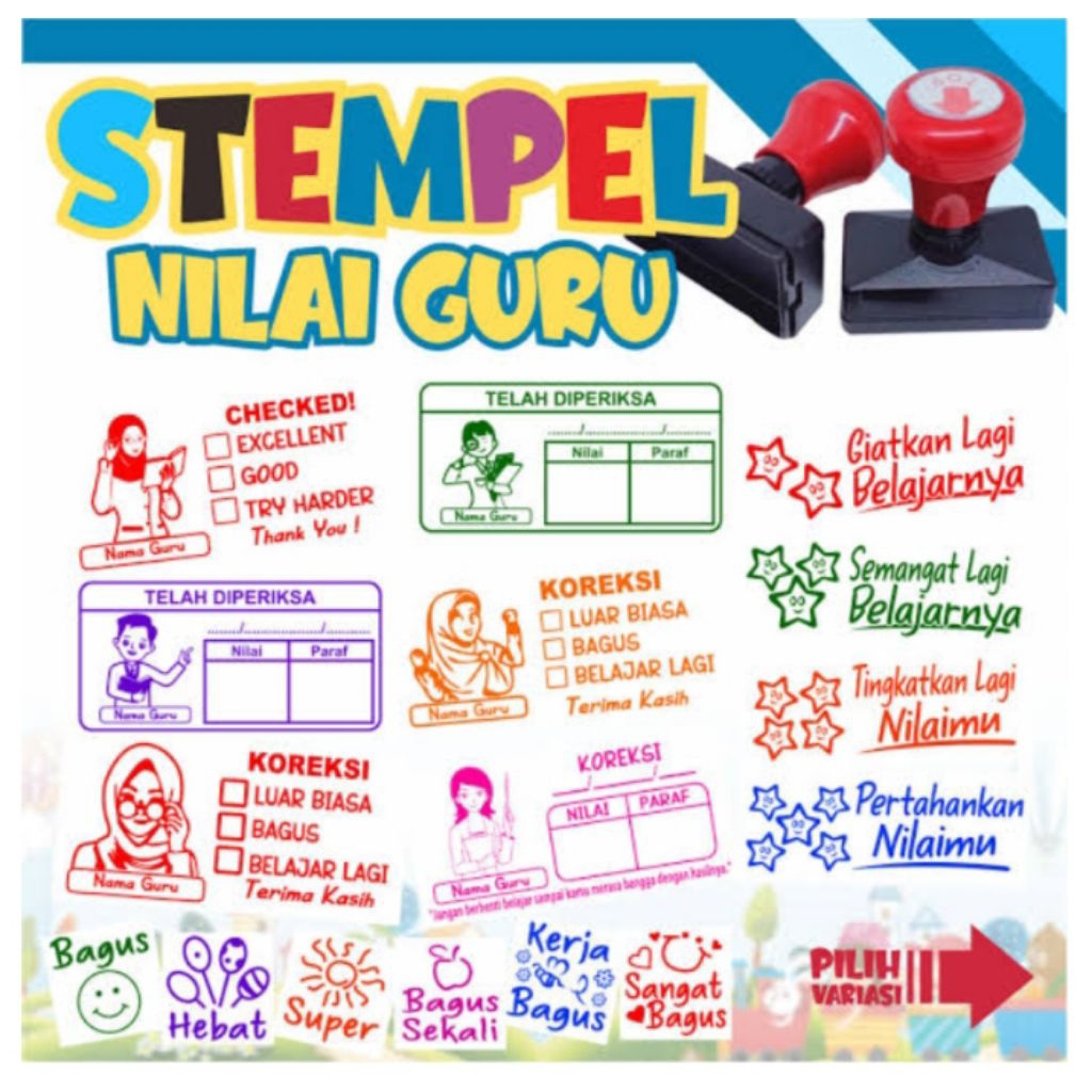 

stempel nilai guru bisa custom, stempel