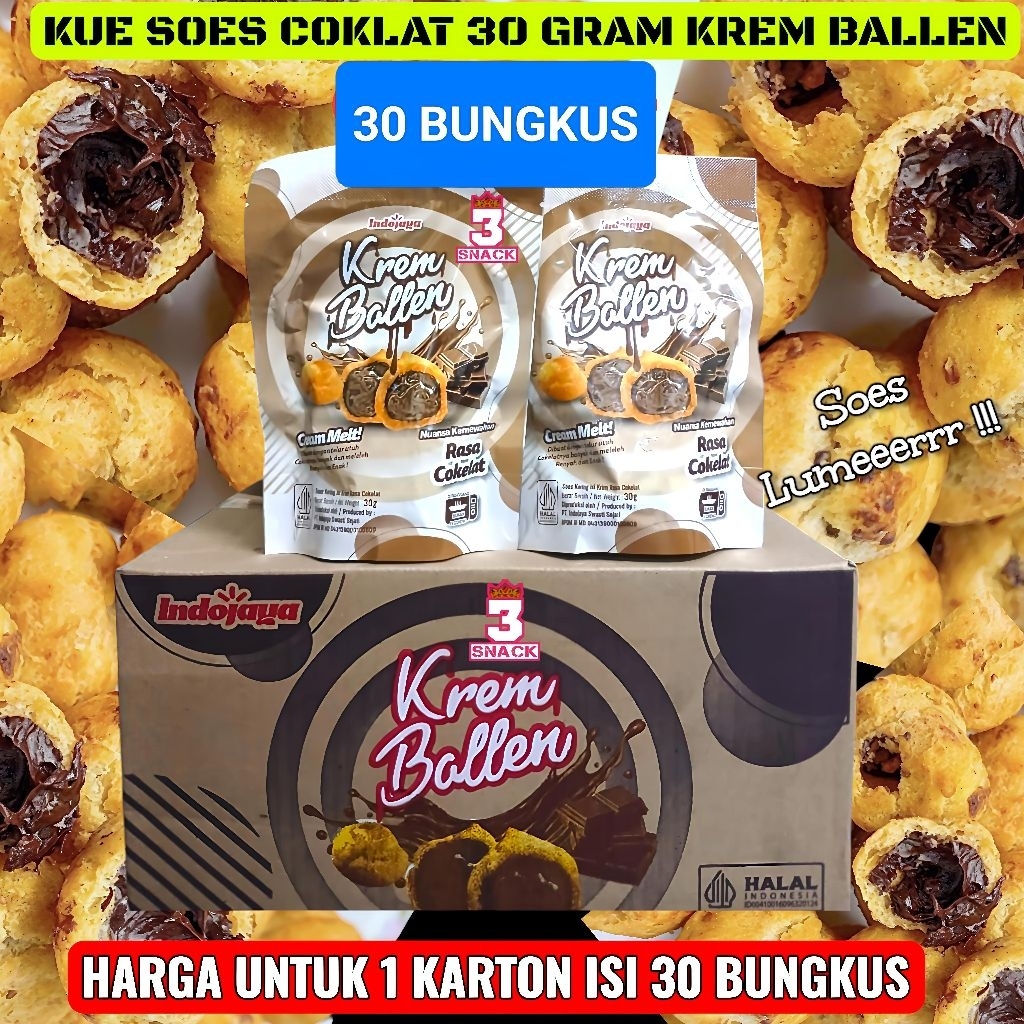 

TERBARU KUE SOES LUMER KREM BALLEN ECERAN 1 KARTON