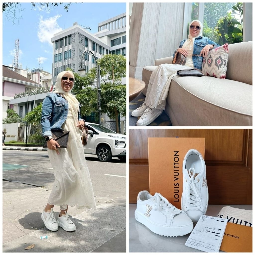 PRELOVED 2023 LV LOUIS VUITTON TIME OUT SNEAKER SHOES IN NATUREL