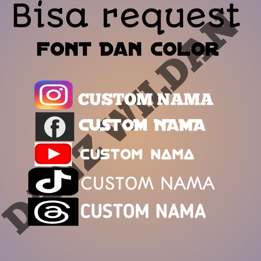 

stiker cutting nama custom