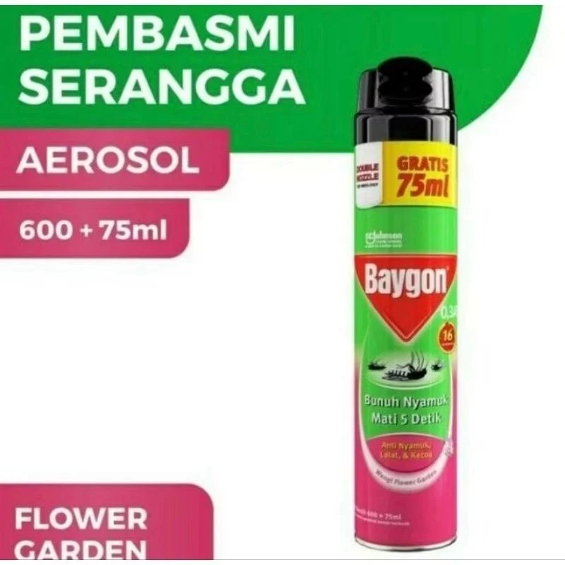 BAYGON FLOWER GARDERN 600 + 75 ML - BAYGON EXTRA Baygon murah