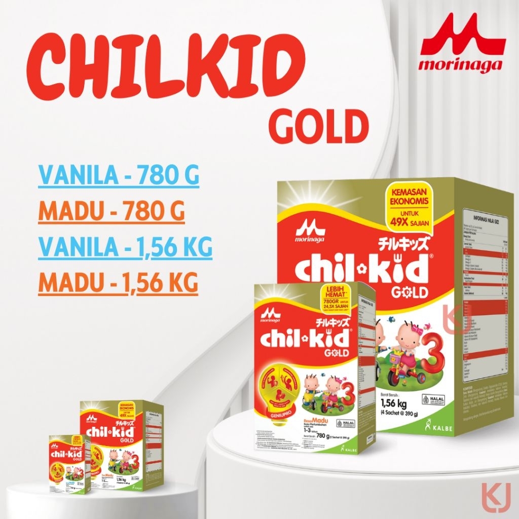 

MORINAGA CHIL KID CHILKID CHIL-KID GOLD GENIUPRO | 780 G 1,56 KG VANILA MADU | SUSU ANAK 1-3 TAHUN