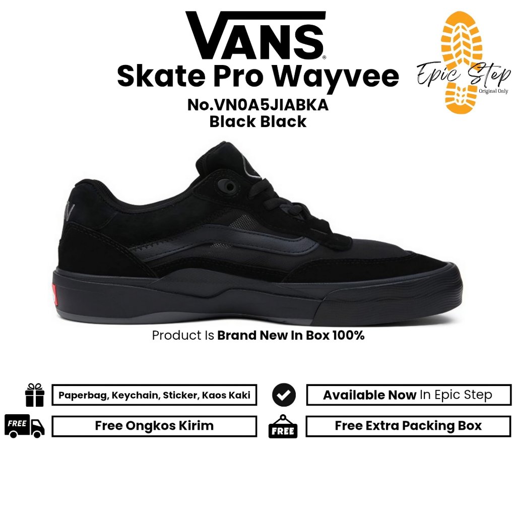 Sepatu Vans Skate Pro Wayvee Black Black Original