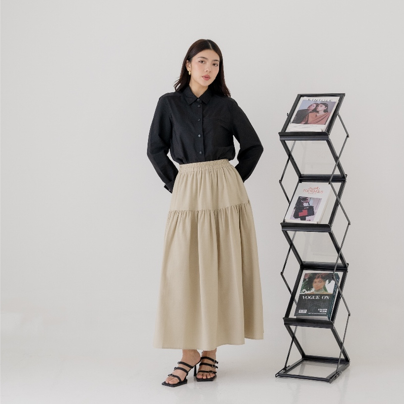 BAGGU Nakia Summer Skirt Sage / Rok Linen / Rok Summer  / Korean Skirt