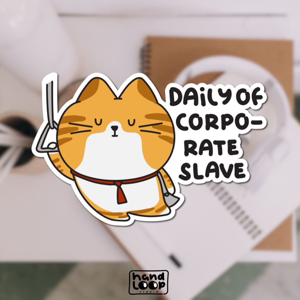 

Sticker Daily Of Corporate Slave | Cat Workers On Public Transport | Sticker Vinyl Waterproof Outdoor HandLoop