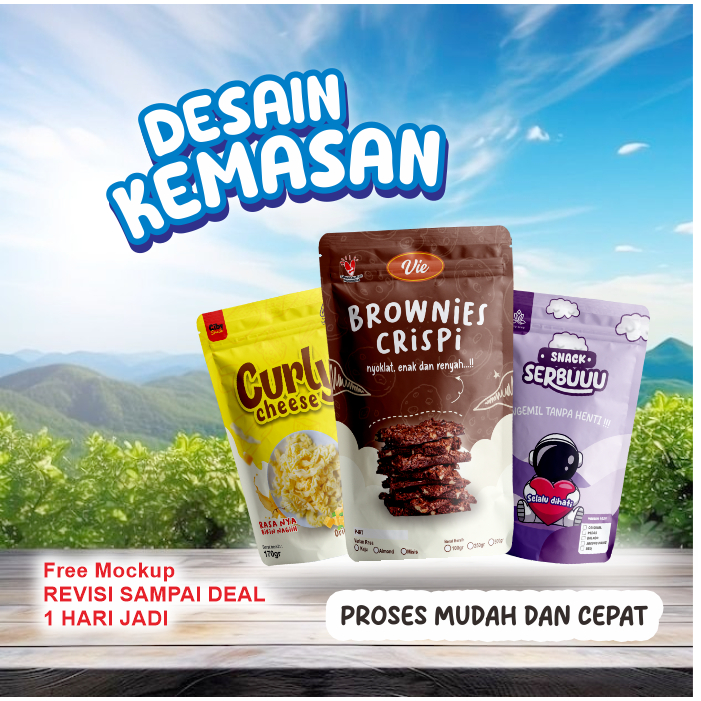 DESAIN KEMASAN STANDING POUCH CUSTOM / DESIGN PACKAGING MOCKUP CENTER SEAL SACHET  TUBE MURAH