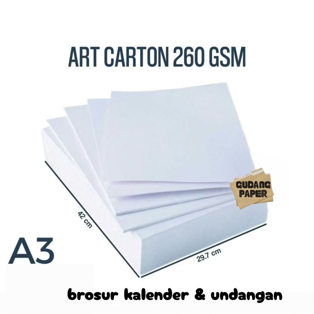 

Art Carton 260 gsm A3 isi 50 Lembar / Kertas Art Carton 260 Gsm A3