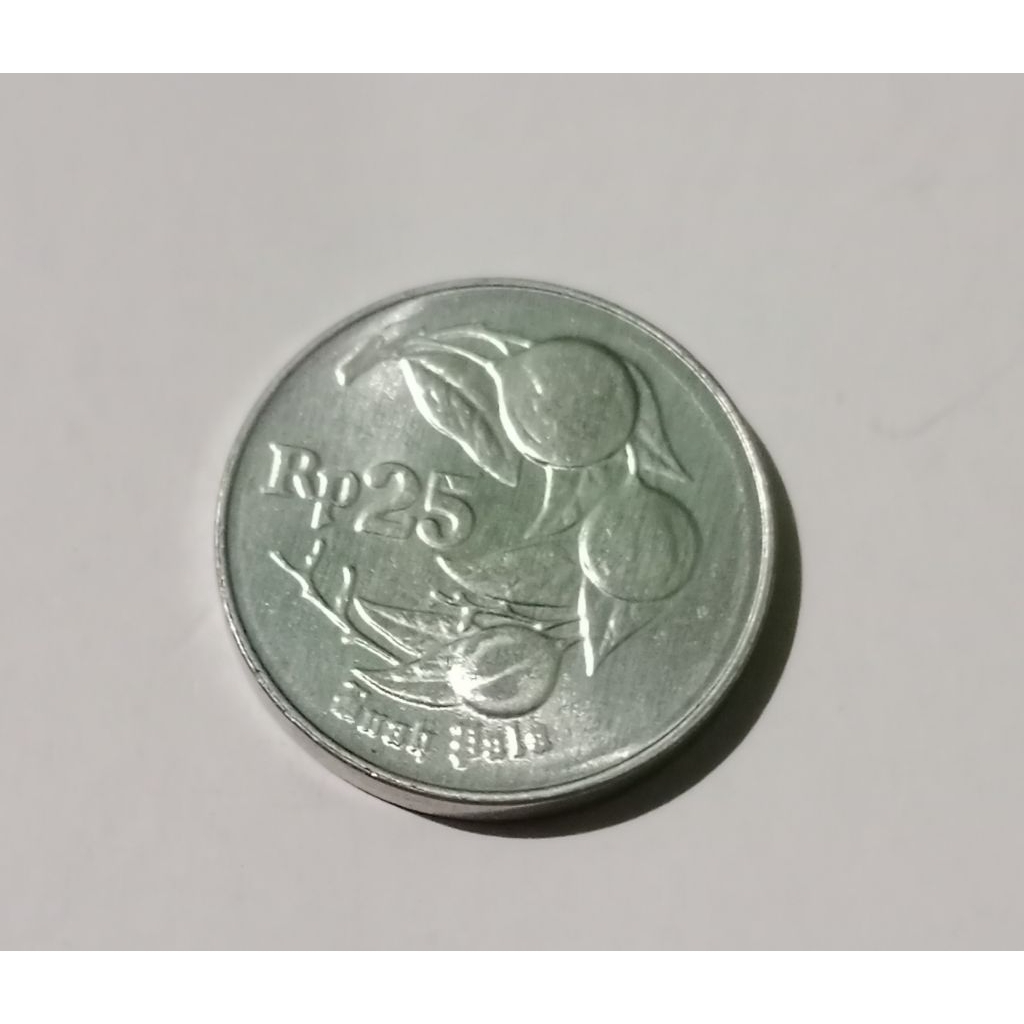 koin kuno 25 rupiah buah pala