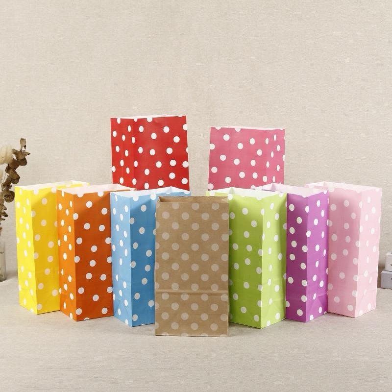 

Standing Pouch POLKADOT 13x8x24 cm / Korean Paper Gift Bag Bungkus Hampers Roti Kue Kering Snack