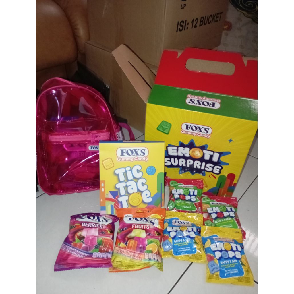 Permen Fox Tas LED dan Surprise Emoti Fox