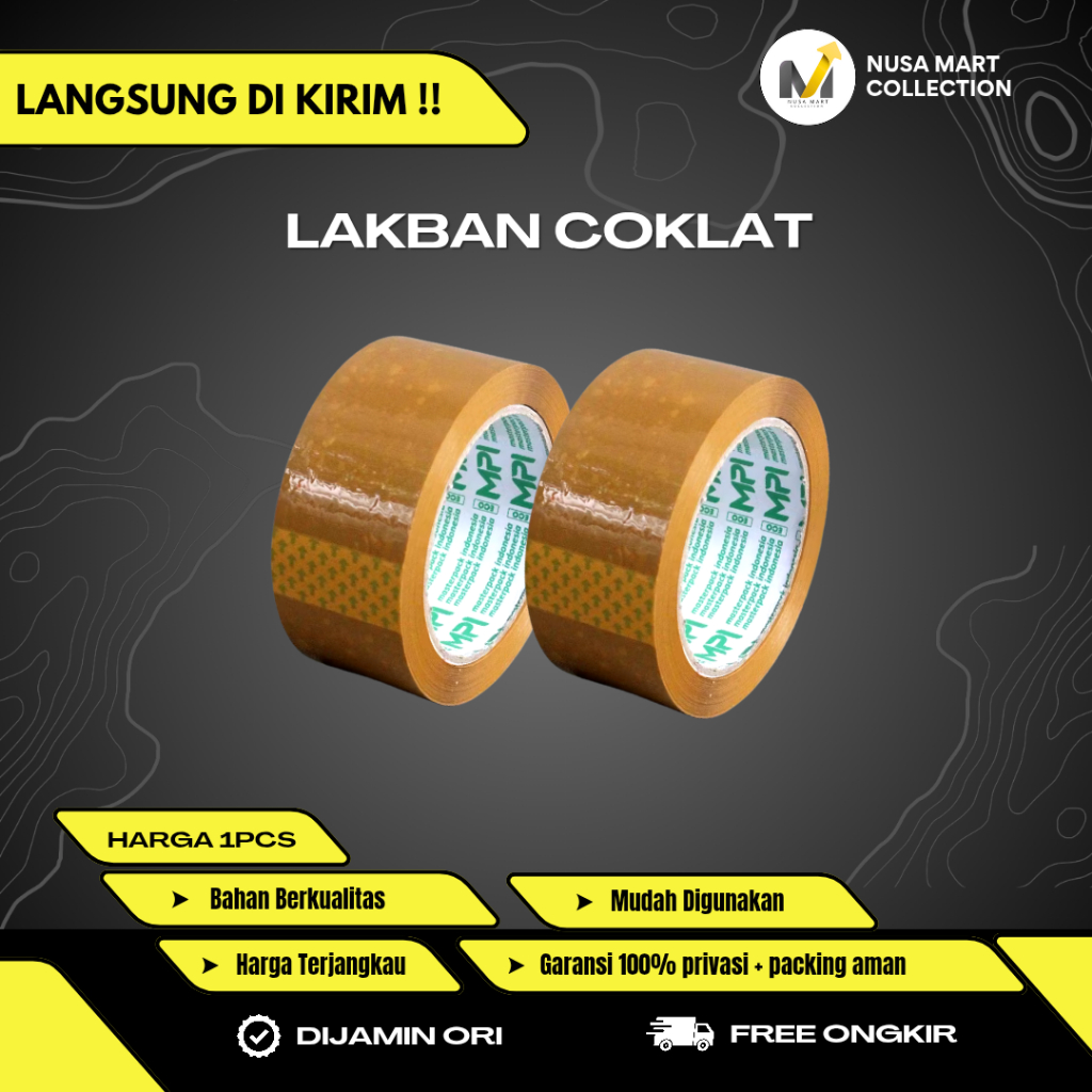

Lakban Solasi Solatip Isolasi Selotip Coklat Cokelat 45 mm 90 yard Tebal Murah Tidak Mudah Sobek Bisa COD Bayar di Tempat