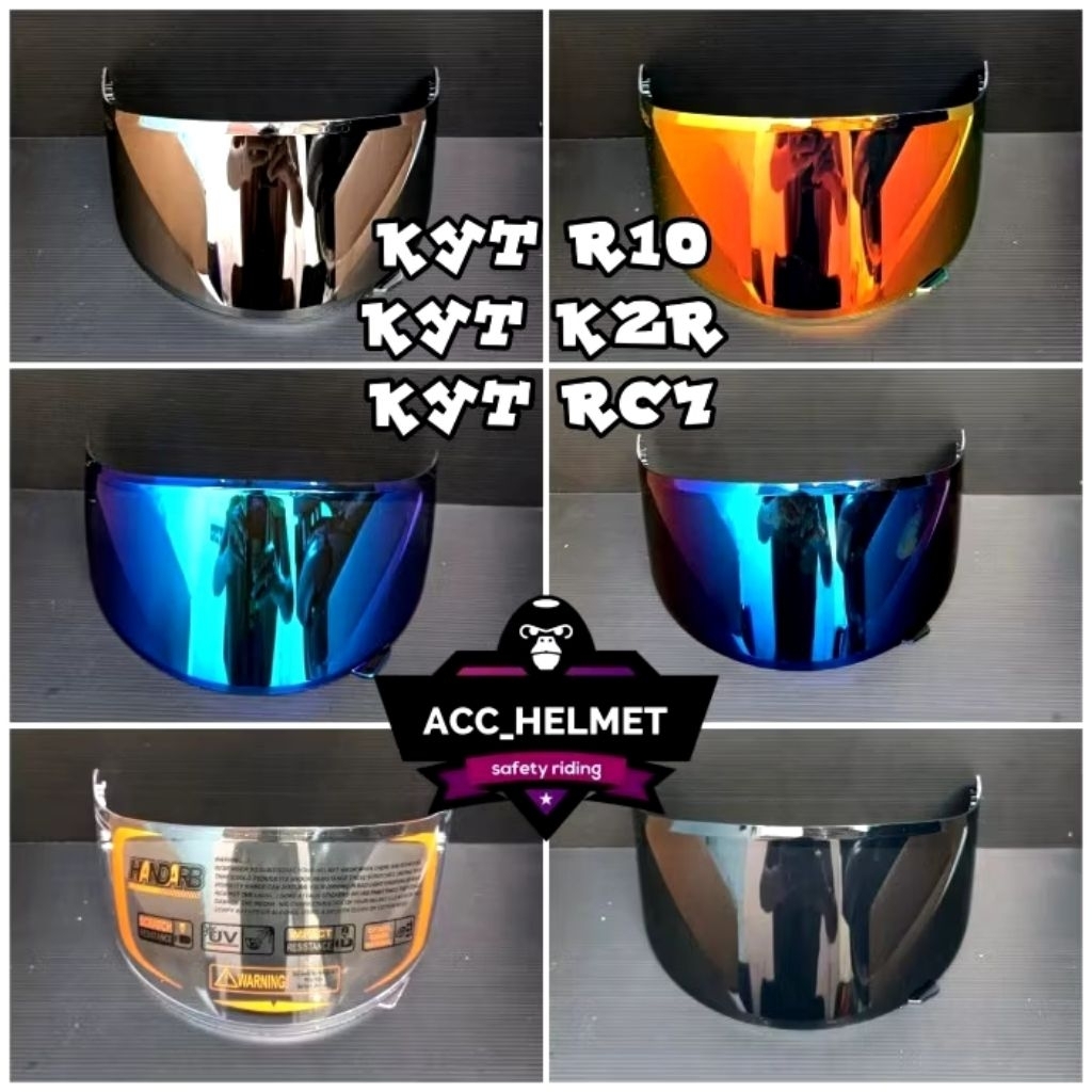 KACA FLAT KYT R10 / VISOR FLAT KYT R10 IRIDIUM