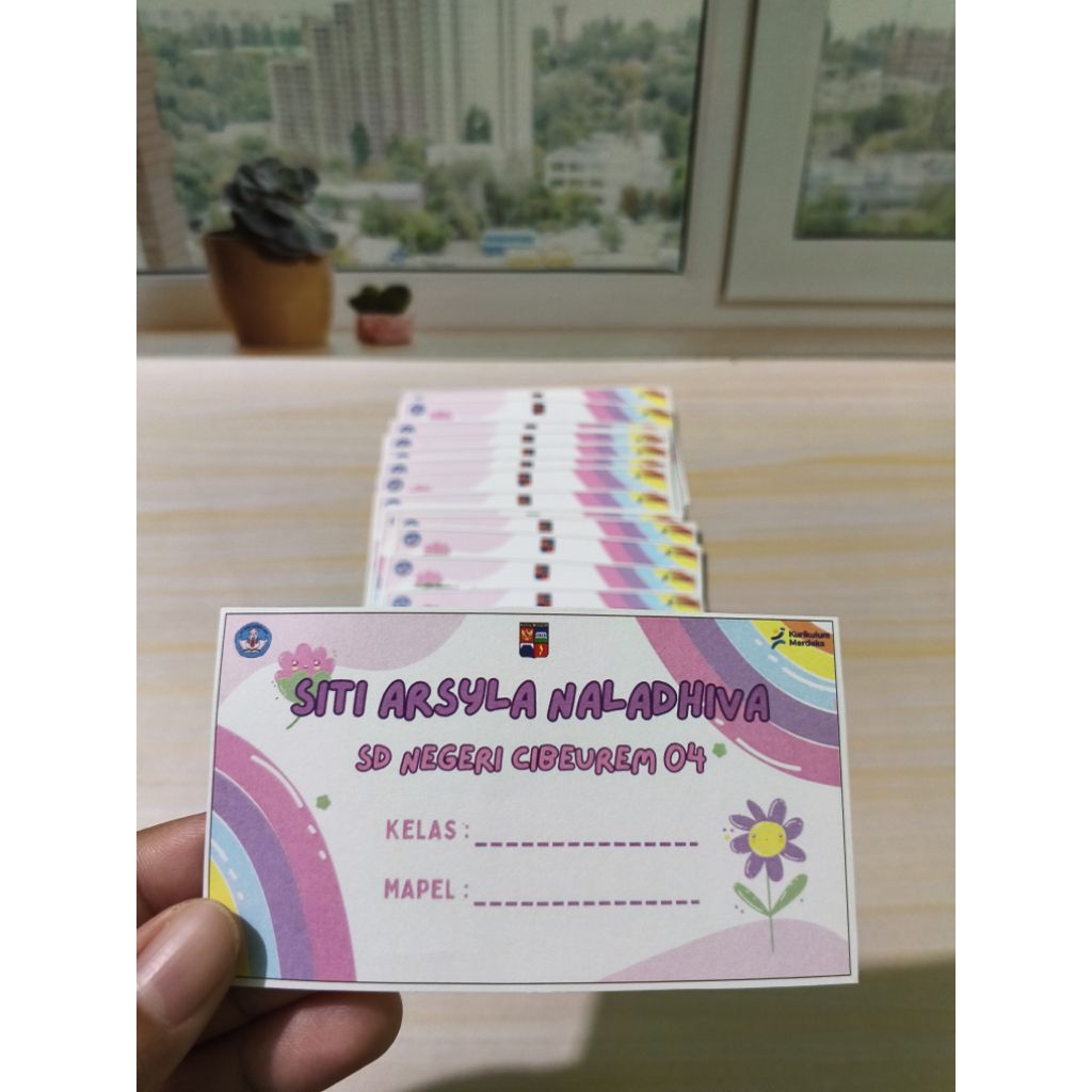 

(isi 30) stiker buku custom nama & nama sekolah