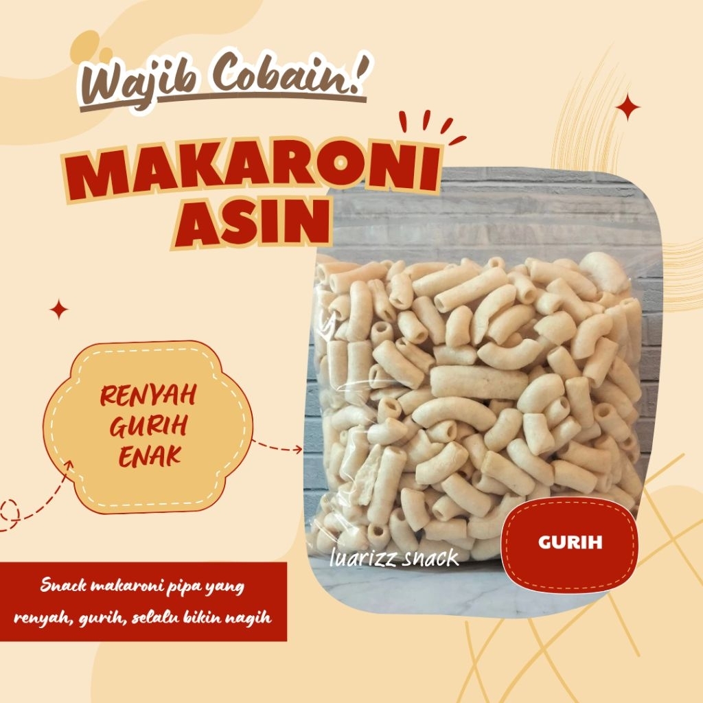 

250 gr Makaroni Asin / Gurih Kiloan