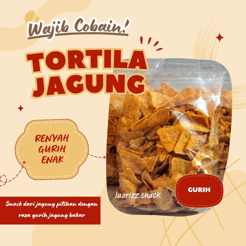 

250 gr Tortila TES Rasa Jagung Bbq Kiloan