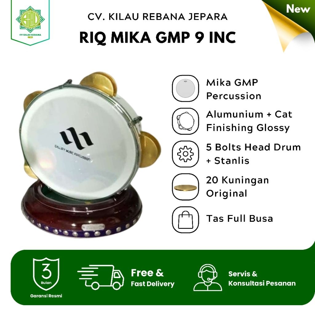 RIQ Mika GMP Percussion 9 Inc Mika ORI (Free Tas Full Busa) Berkualitas & Bergaransi CV Kilau Rebana