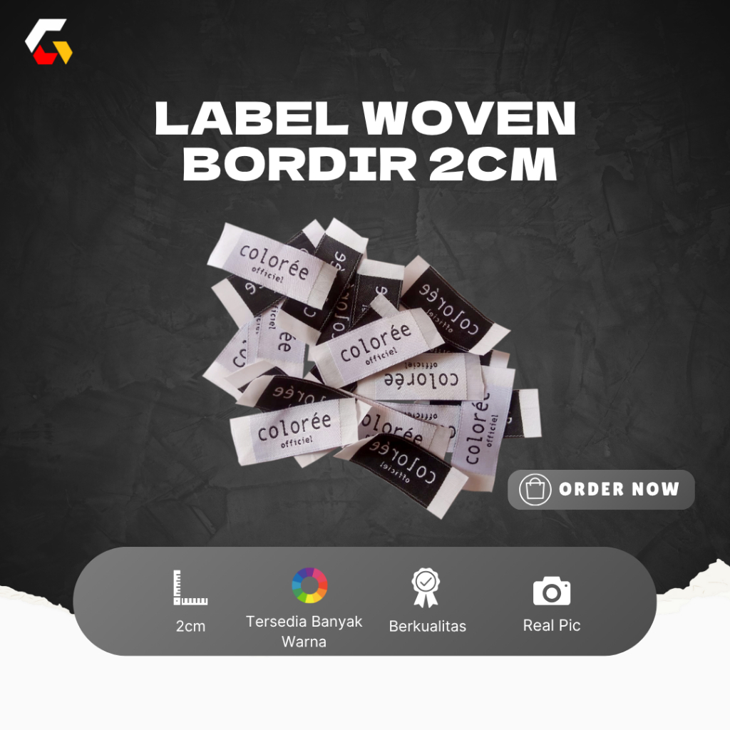 

Label Woven Damask Bordir Rajut Custom Nama Brand Label Baju Hijab Kaos Awet Tahan Lama