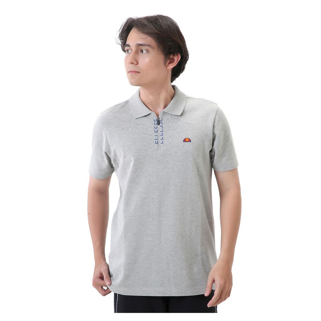 Ellesse Men Half Printed Zipper Polo Grey - Original
