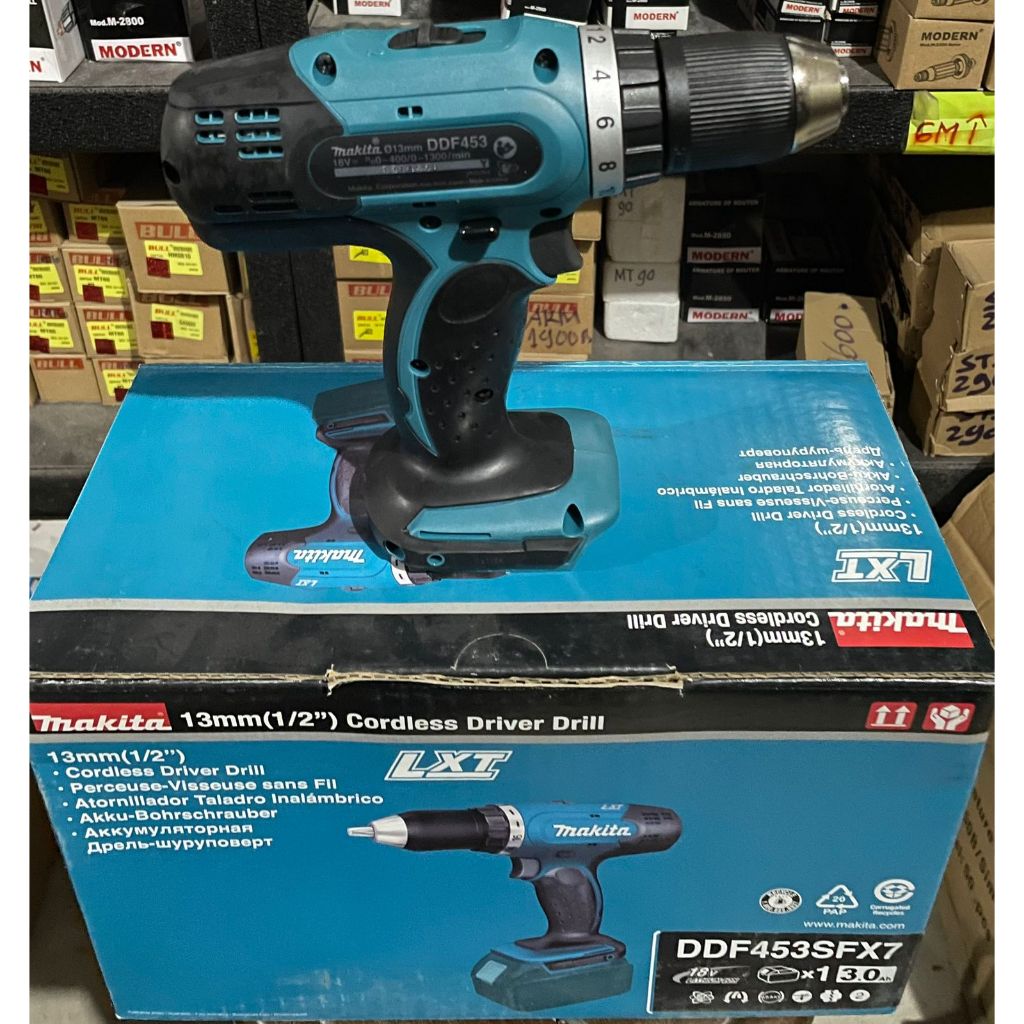 Makita DDF453SFX7 Mesin Bor Obeng Baterai 13mm / Cordless Driver Drill Makita DDF 453 SFX7