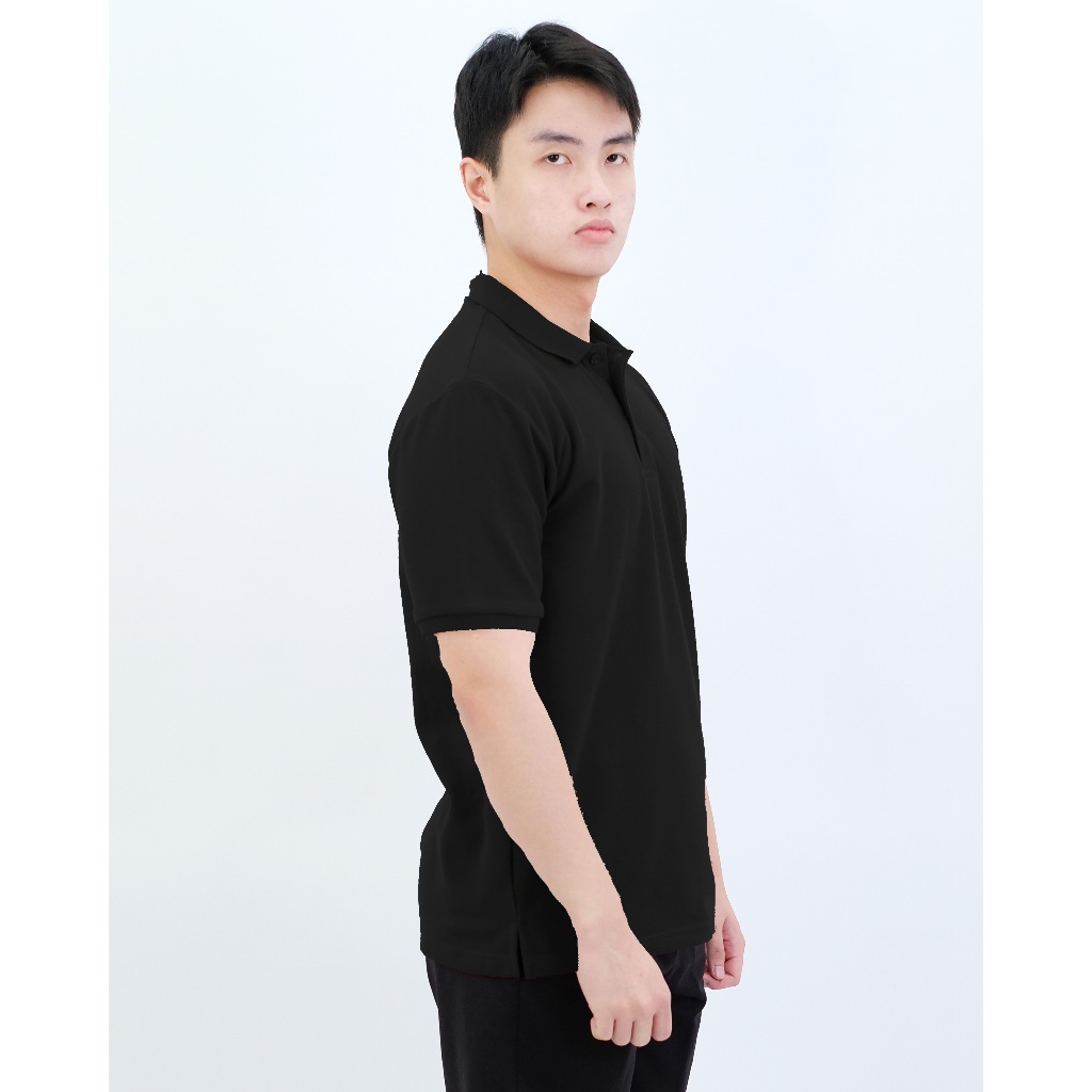 POSHBOY Polo Shirt Black - Kaos Kerah Hitam Polos Pria Lengan Pendek