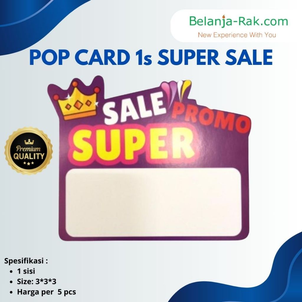 

Pop Card 1s Super Sale Popcard Kertas Promosi 1 Paket isi 5 pcs