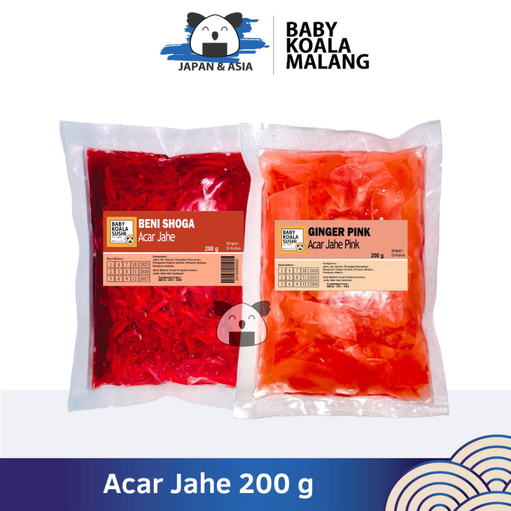 

GARI PINK & BENI SHOGA Acar Jahe Pink 200 g Halal │ Gary Import Ginger Pickled for Sushi │ Acar Jahe -BKM